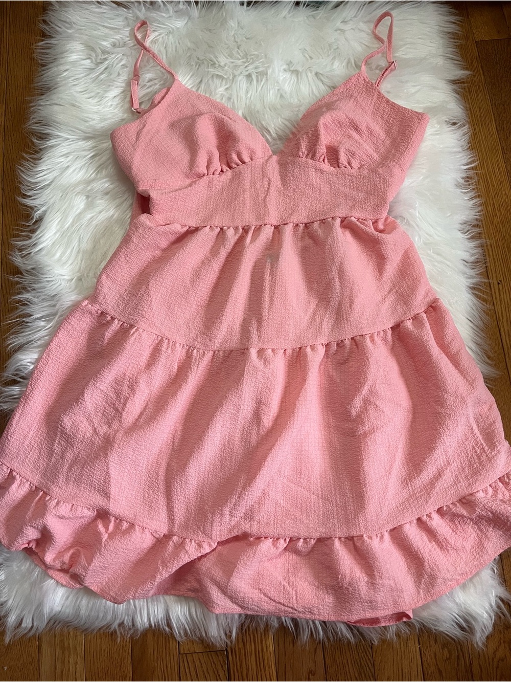 SHEIN Pink Tiered Mini Dress